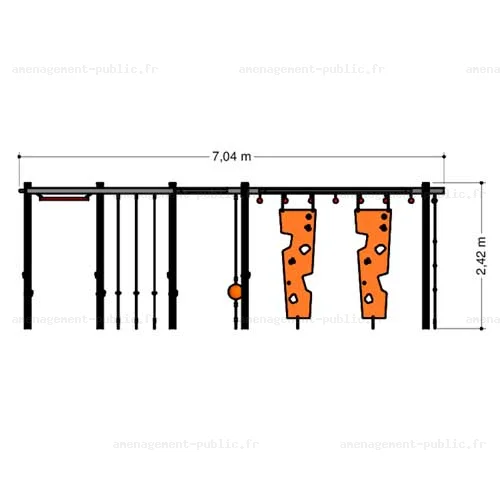 Structure de parcours d’obstacles extérieur